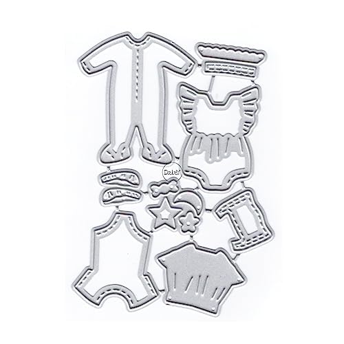 DzIxY Süße Baby-Kleidung, Metall-Stanzformen für Kartenherstellung, Set, Prägepapier, Stanzteile, Sammelalbum, Maschinenschablonen, Aufbewahrungstaschen, Zubehör DzIxY Süße Baby-Kleidung, Metall-Stanzformen für Kartenherstellung, Set, Prägepapier, Stanzteile, Sammelalbum, Maschinenschablonen, Aufbewahrungstaschen, Zubehör von DzIxY