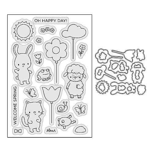 DzIxY Transparente Stempel und Metall-Stanzformen für Kartenherstellung, Scrapbooking, Papier-Set, Zubehör, Dichtungen, Aufbewahrungstaschen von DzIxY
