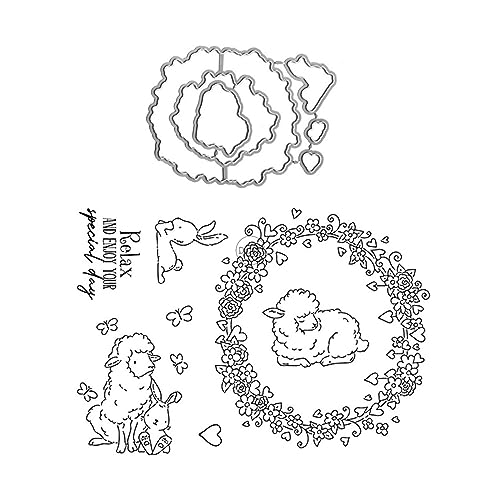 DzIxY Transparente Stempel und Metall-Stanzformen für Kartenherstellung, Scrapbooking, Papier-Set, Zubehör, Dichtungen, Aufbewahrungstaschen von DzIxY
