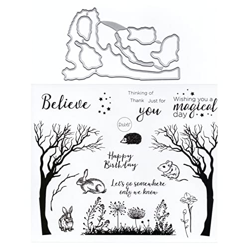 DzIxY Transparente Stempel und Stanzschablonen-Set aus Metall f?r Kartenherstellung, Scrapbooking, Papierbedarf, Dichtungen, Aufbewahrungstaschen von DzIxY