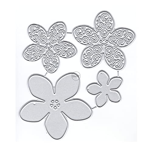 DzIxY Überlappungsmuster Blumen Metall Stanzformen für Kartenherstellung Kit Prägepapier Stanzformen Scrapbook Maschine Schablonen Aufbewahrungstaschen Zubehör von DzIxY