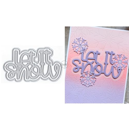 DzIxY Weihnachten Let It Snow Metall-Stanzformen für Kartenherstellung, Prägepapier, Stanzformen, Scrapbook-Maschine, Schablonen, Aufbewahrungstaschen, Zubehör von DzIxY
