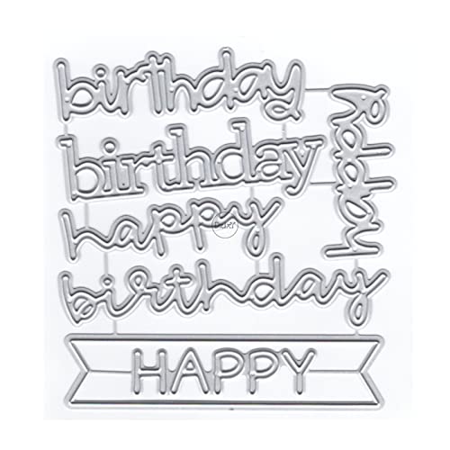 DzIxY Words Happy Birthday Metall-Stanzformen für Kartenherstellung, Prägepapier, Stanzformen, Album, Scrapbooking, Vorlagen, Schablonen, Aufbewahrungstaschen DzIxY Words Happy Birthday Metall-Stanzformen für Kartenherstellung, Prägepapier, Stanzformen, Album, Scrapbooking, Vorlagen, Schablonen, Aufbewahrungstaschen von DzIxY