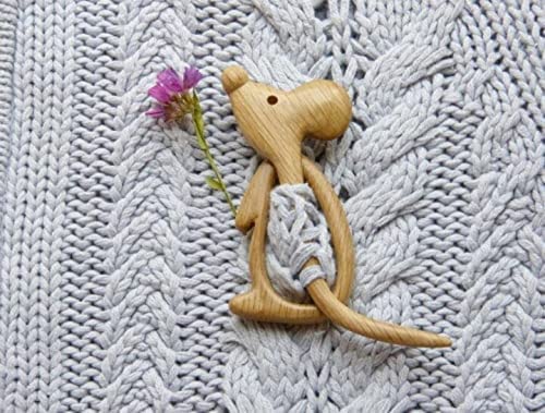 Dzhzuj Brooch Pin with Wooden Animal Pattern,Cute Animal Group Brooch Unique Creative Handmade Sweater Clip for Shawls, Scarves, Sweaters, Pullovers Accessory (A) von Dzhzuj