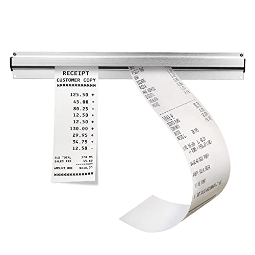 Dzmuero Halter Bestellhalter Bonhalter Gastronomie Klemmleiste Küche für Hold Orders, Papers Sicher 1 STK (30cm mit Schrauben und 3M Aufkleber) von Dzmuero