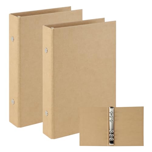 Dzmuero Ringbuch A6 6 Ringe, Ringbuch a6 nachfüllbar, 2 Stück A6 Ordner mit 6 Ringen zum Hinzufügen von Broschüren-Cover Papiere Lose Blätter von Dzmuero