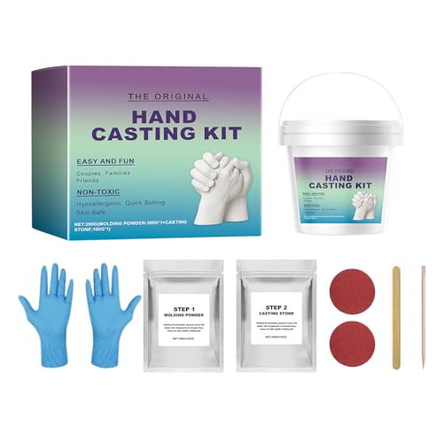 DzpKrka Handabdruck-Set, Paar-Set Mit Handschuhen Zur Abformung, DIY-Bastelset Mit Handschuhen & Skulpturform Als Erinnerung Für Frauen, Mama & Muttertag DzpKrka Handabdruck-Set, Paar-Set Mit Handschuhen Zur Abformung, DIY-Bastelset Mit Handschuhen & Skulpturform Als Erinnerung Für Frauen, Mama & Muttertag von DzpKrka