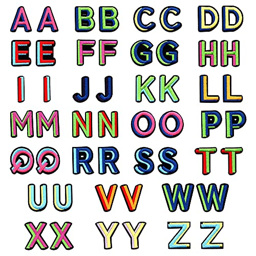 Dzsomt Buchstaben zum Aufnähen 52 Stück Patches zum Aufbügeln Buchstaben zum Aufbügeln A-Z Alphabet Applikation Aufnäher Alphabet Applikationen Patches Dekorativen Reparaturpatches von Dzsomt