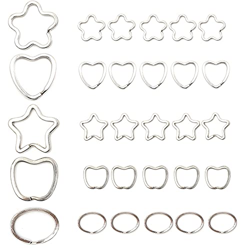 Dzsomt Schlüsselring Herz Schlüsselring Herzform 30 Stück Schlüsselringe Stern Form Apfel Blumen Oval Schlüsselringe Aus Eisen Perfekt zum Befestigen an Schlüsselanhängern Dzsomt Schlüsselring Herz Schlüsselring Herzform 30 Stück Schlüsselringe Stern Form Apfel Blumen Oval Schlüsselringe Aus Eisen Perfekt zum Befestigen an Schlüsselanhängern von Dzsomt