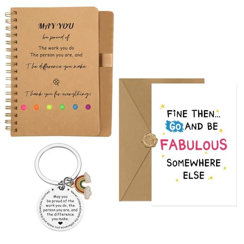 Inspirierend Mitarbeiter Spirale Notizblock Dankeschön Geschenke Kollegen Neuanfang Karte mit Schlüsselanhänger Lustige Abschiedsgeschenk für Arbeitskollegen Kollegen Kollegin Freunde Ruhestand von Dzsomt