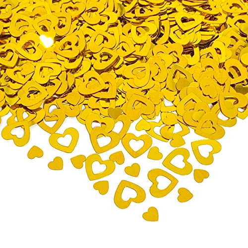 Konfetti in Herzform, goldfarben, 1100 Stück von Dzsplkg