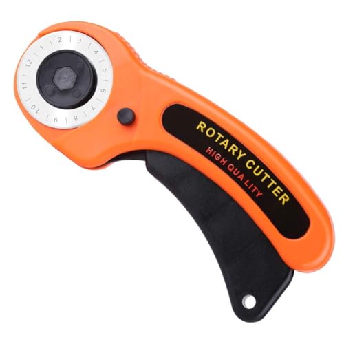 Dzxin Rollschneider, 45 mm, Rollschneider, Rollschneider, Griff, Rollschneider mit Sicherheitsverschluss für Stoff, Leder, Basteln, Nähen, Quilten, Stoff von Dzxin