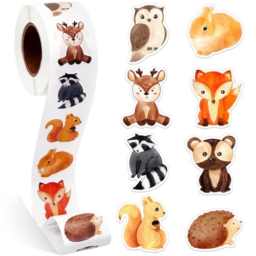 Tier Aufkleber, 1 Rolle Belohnungsaufkleber, Aufkleber Kinder, Motivierende Aufkleber für Geburtstag, Babyparty, Lehrerbelohnung und Dekoration, 500 Stück pro Rolle,Animal Stickers (Waldtiere) Tier Aufkleber, 1 Rolle Belohnungsaufkleber, Aufkleber Kinder, Motivierende Aufkleber für Geburtstag, Babyparty, Lehrerbelohnung und Dekoration, 500 Stück pro Rolle,Animal Stickers (Waldtiere) von Dzxin