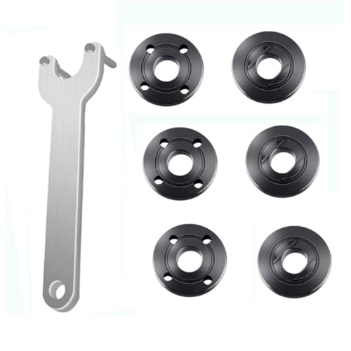 Dzxin Winkelschleifer-Aufsätze, Schleifflansch-Winkelschlüssel, Metall-Kontermutter passend für DW Milwaukee Makita 193465-4, kompatibel mit Bosch Black & Decker Ryobi 11,4 cm, 12,7 cm, 5/8-11 von Dzxin
