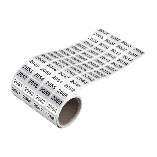 Dzxin Zahlen Aufkleber, 0001 bis 2000, Ortlaufende Zahlenaufkleber,Wasserdichte Zahlenaufkleber für Inventar Aufbewahrung Klassifikation (0,39 x 0,78 Zoll) (2001-4000) von Dzxin