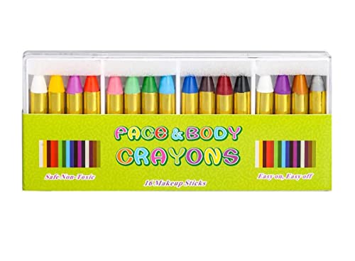 Kinderschminke Set,16 Farben Schminkset Kinder Face Paint Crayons, Ostern Geschenk ungiftig Körperbemalung Sticks Körper Tattoo Buntstifte Kit für Kinder Kinderschminke Set,16 Farben Schminkset Kinder Face Paint Crayons, Ostern Geschenk ungiftig Körperbemalung Sticks Körper Tattoo Buntstifte Kit für Kinder von Dzxin