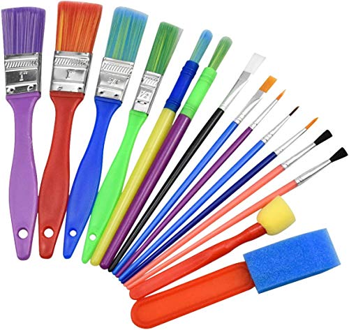 Pinselset Acrylfarben Pinsel für Kinder, 15 Stück Pinsel Set Malpinsel Schwamm Pinsel Set Kinder für Anfänger Malpraxis Pinselset Acrylfarben Pinsel für Kinder, 15 Stück Pinsel Set Malpinsel Schwamm Pinsel Set Kinder für Anfänger Malpraxis von Dzxin