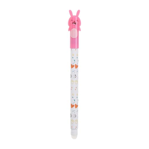 Dzythgr 0,5 mm Gel Eraser Pens Radierbarer Kugelschreiber Radierbaren Gelstiften Niedliche Gelstifte mit Kawaii-Muster, ideal für Schule, Büro & Notizen (Kaninchen, Schwarz) von Dzythgr