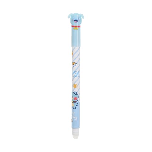 Dzythgr 0,5 mm Gel Eraser Pens Radierbarer Kugelschreiber Radierbaren Gelstiften Niedliche Gelstifte mit Kawaii-Muster, ideal für Schule, Büro & Notizen (Welpe, Schwarz) von Dzythgr