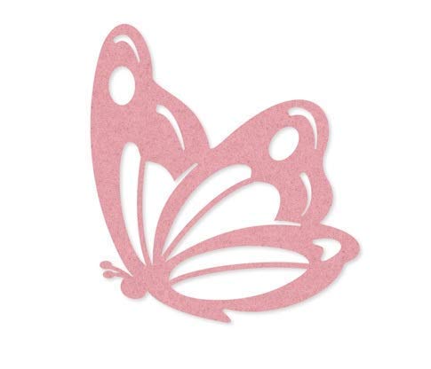 E+N Filz-Schmetterlinge Filz-Streu Filz-Deko DIY Basteln Selbermachen Karten-Gestaltung Fühjahr Sommer rosa, 12 Stück-Pack, BxH: 9,5x7,5cm, Filz von E+N