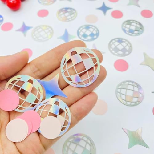 100 Stück Laser-Disco-Papier-Konfetti, Disco-Mottoparty-Konfetti mit Stern für Junggesellinnenabschiede, Tischdekoration, letzte Disco, 70er-, 80er-, 90er-Jahre-Party, Cowboy-Geburtstagsparty (Disco 100 Stück Laser-Disco-Papier-Konfetti, Disco-Mottoparty-Konfetti mit Stern für Junggesellinnenabschiede, Tischdekoration, letzte Disco, 70er-, 80er-, 90er-Jahre-Party, Cowboy-Geburtstagsparty (Disco von E-ASUM