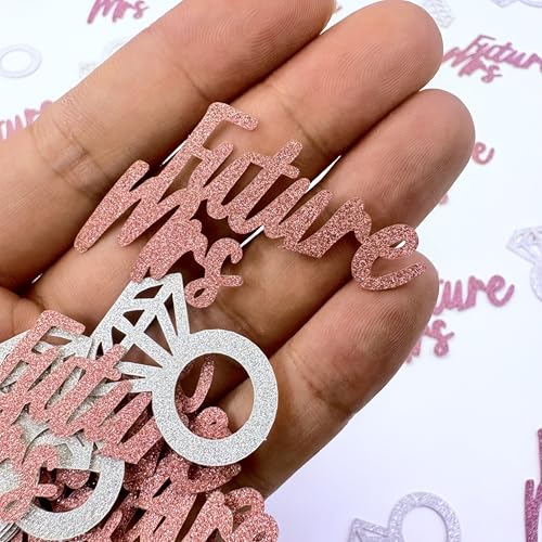 Tischkonfetti "Future Mrs", Brautparty-Dekorationen, glitzernder Diamantring, Verlobungs-Papierkonfetti für Hochzeit, Junggesellinnenabschied, 100 Stück Tischkonfetti "Future Mrs", Brautparty-Dekorationen, glitzernder Diamantring, Verlobungs-Papierkonfetti für Hochzeit, Junggesellinnenabschied, 100 Stück von E-ASUM