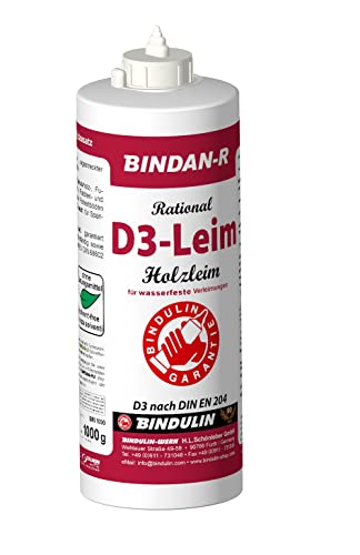 BINDAN-R 1000 ml Holzleim-D3 ist ein schadstofffreier, hochwertiger Kunstharzleim für wasserfeste Verleimungen u. Leimspachtel von E-Com24 (Bindan R) von Bindulin