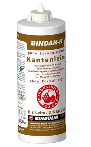 BNIDAN-K Kantenleim Holzleim Kunstharzleim (1-Komponenten-B3-Leim) inkl. 1 Pinsel von E-Com24 (Kantenleim 1000 ml) von Bindulin
