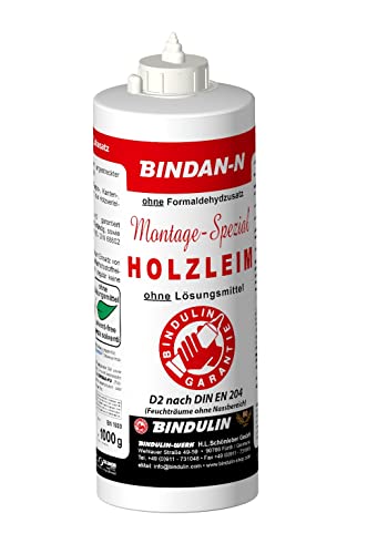 Bindan-N Montage-Spezial-Holzleim B2 1000 ml inkl. Pinsel und Leimspachtel von E-Com24 (Bindan n) von Bindulin