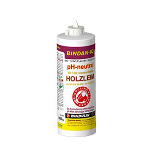 Holzleim BINDAN-IQ pH-neutral 1000 g Flasche der intelligente Holzleim inkl. Leimpsachtel und Pinsel von E-Com24 (BINDAN-IQ pH-neutral 1000 g Flasche) von Bindulin