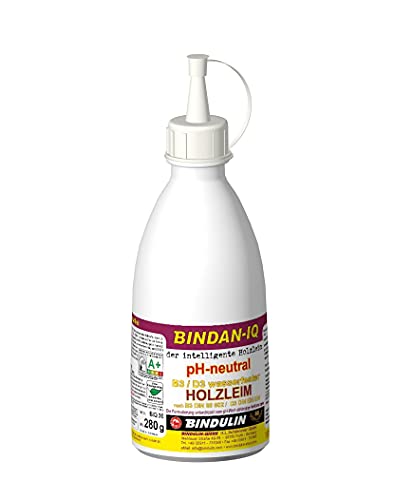 Holzleim BINDAN-IQ pH-neutral 280 g Flasche der intelligente Holzleim inkl. Leimpsachtel und Pinsel von E-Com24 (BINDAN-IQ pH-neutral 280 g Flasche) von Bindulin