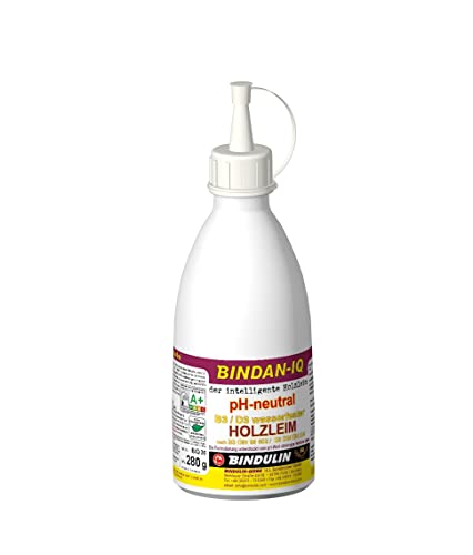 Holzleim Kunstharzleim für Lebendsmittel BINDAN-IQ pH-neutral 280 g Flasche der intelligente Holzleim inkl. Leimpsachtel und Pinsel von E-Com24(Bindan IQ 280 gr.) von Bindulin