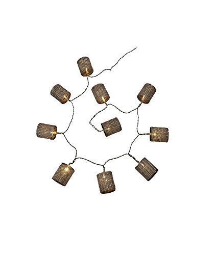 E=M6 5EIN719AG Lichterkette mit 10 Röhren, Diamanten, batteriebetrieben, Kunststoff, silberfarben von E=M6