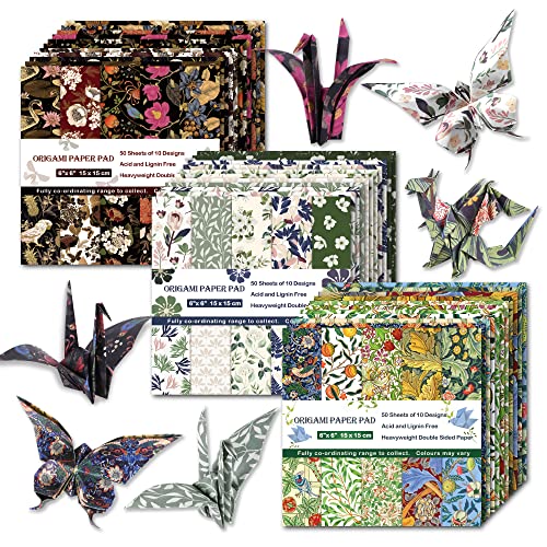 Origami-Papier, 15,2 x 15,2 cm, 70 g/m², 150 Blatt, 30 Designs, doppelseitig, Scrapbook-Papier, Origami-Muster, dekoratives Papier für Origami, Scrapbooking, Kartenherstellung, Pflanzen Origami-Papier, 15,2 x 15,2 cm, 70 g/m², 150 Blatt, 30 Designs, doppelseitig, Scrapbook-Papier, Origami-Muster, dekoratives Papier für Origami, Scrapbooking, Kartenherstellung, Pflanzen von E-WEICHEN