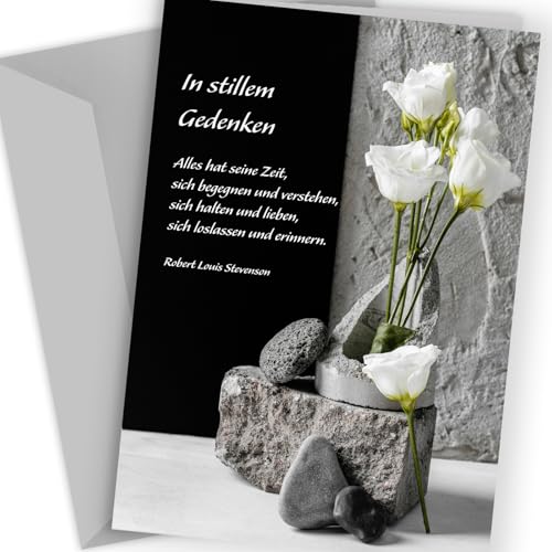 1 Trauerkarte Beileidskarte Trauer mit Text und Umschlag Beileid Klappkarte mit Spruch Beerdigung Anteilnahme stilvoll weiße zarte Blume und Stein Kondolenz Kondolenzkarten zum Abschied 1 Trauerkarte Beileidskarte Trauer mit Text und Umschlag Beileid Klappkarte mit Spruch Beerdigung Anteilnahme stilvoll weiße zarte Blume und Stein Kondolenz Kondolenzkarten zum Abschied von E&G Klasse