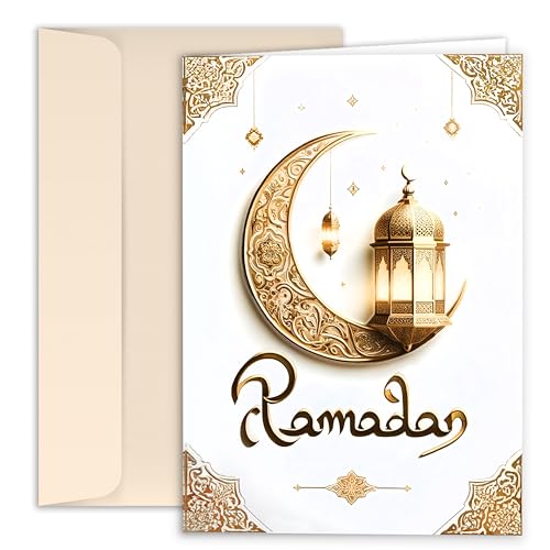 10 Ramadan Kareem Klappkarten mit Umschlag Grusskarten Ramadan Mubarak Eid Mubarak Danksagungskarten Zuckerfest Feier Mond Laterne weiß gold 10 Ramadan Kareem Klappkarten mit Umschlag Grusskarten Ramadan Mubarak Eid Mubarak Danksagungskarten Zuckerfest Feier Mond Laterne weiß gold von E&G Klasse
