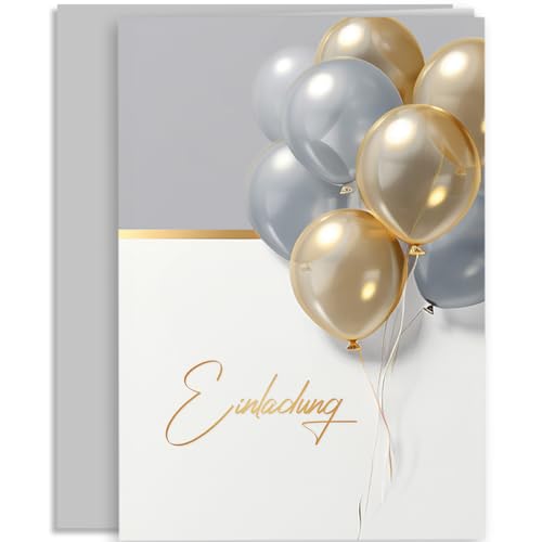 10x Einladungskarten Weiß Grau Gold Luftballons mit Umschlägen Klappkarten Einladung Männer Erwachsene Party Geburtstag Umschläge elegant Hochzeit Jubiläum 20 30 40 50 60 70 80 90 Luftballon 10x Einladungskarten Weiß Grau Gold Luftballons mit Umschlägen Klappkarten Einladung Männer Erwachsene Party Geburtstag Umschläge elegant Hochzeit Jubiläum 20 30 40 50 60 70 80 90 Luftballon von E&G Klasse