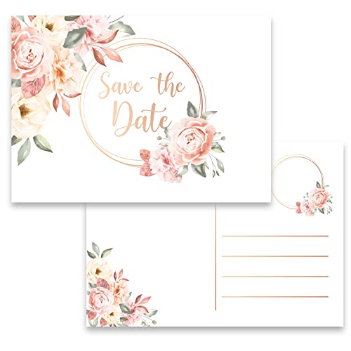 10x Save the Date Einladungskarten Rosen Aquarell Postkarte Postkarten 2 Seitig Einladung Party Geburtstag elegant Hochzeit Jubiläum 20 30 40 50 60 70 80 von E&G Klasse