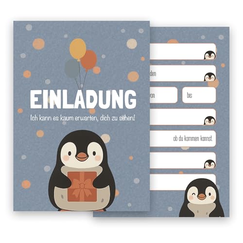 E&G Klasse 10x Einladungskarten Kindergeburtstag Süße Pinguin Motiv Party Geburtstagseinladungen A6 Karten zum Ausfüllen Mädchen Jungen Party Kinder E&G Klasse 10x Einladungskarten Kindergeburtstag Süße Pinguin Motiv Party Geburtstagseinladungen A6 Karten zum Ausfüllen Mädchen Jungen Party Kinder von E&G Klasse