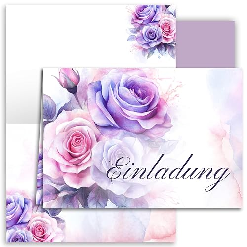 E&G Klasse 10x Einladungskarten rosa lila Blumen mit Umschlägen Frauen Erwachsene A6 Einladungskarten Feier Geburtstag Anlass Einladung Sommerfest Party Jubiläum Hochzeit E&G Klasse 10x Einladungskarten rosa lila Blumen mit Umschlägen Frauen Erwachsene A6 Einladungskarten Feier Geburtstag Anlass Einladung Sommerfest Party Jubiläum Hochzeit von E&G Klasse