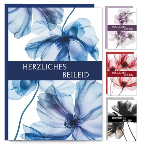 E&G Klasse Beileidskarten Trauerkarten Set mit Umschlägen A6 Klappkarten Herzlichen Beileid Blumen Trauer Karte stilvoll bunt aquarell hochwertig 8 Stück verschiedene Designs E&G Klasse Beileidskarten Trauerkarten Set mit Umschlägen A6 Klappkarten Herzlichen Beileid Blumen Trauer Karte stilvoll bunt aquarell hochwertig 8 Stück verschiedene Designs von E&G Klasse