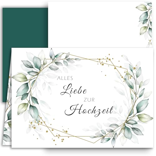 Hochzeitskarte Glückwunschkarte Karte zur Hochzeit in Grün Blätter Aquarell mit grünem Umschlag Klappkarte elegante und moderne Hochzeitskarte Eukalyptus Hochzeitskarte Glückwunschkarte Karte zur Hochzeit in Grün Blätter Aquarell mit grünem Umschlag Klappkarte elegante und moderne Hochzeitskarte Eukalyptus von E&G Klasse