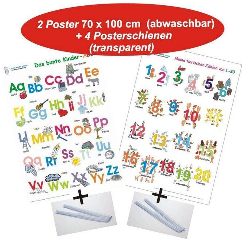 Das Bunte Kinder-Abc + Meine Tierischen Zahlen Von 1-20 + Posterschienen, M. 2 Beilage, M. 4 Beilage von E & Z-Verlag