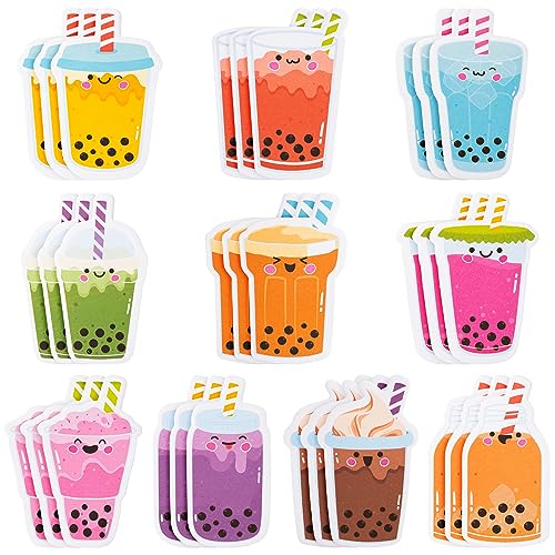 30Pcs Bubble Haftnotizen Set mit einem Milchtee geformten Selbstklebenotizen Papierclips für Kinder Schulbedarf Schreiben Memo Pads Klassenzimmer Schulbedarf Page Marker Geschenk für Lehrer Schüler von E1mity