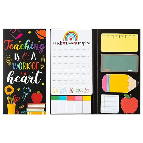 Black Lehrer Haftnotizen Set mit 11-Packungen Selbstklebendes Schreibetikett Buntes Lesezeichen Schreiben Memo Pads Seite Marker Büro Schulbedarf Geschenk für Arbeit Lehrer Schüler Büro von E1mity