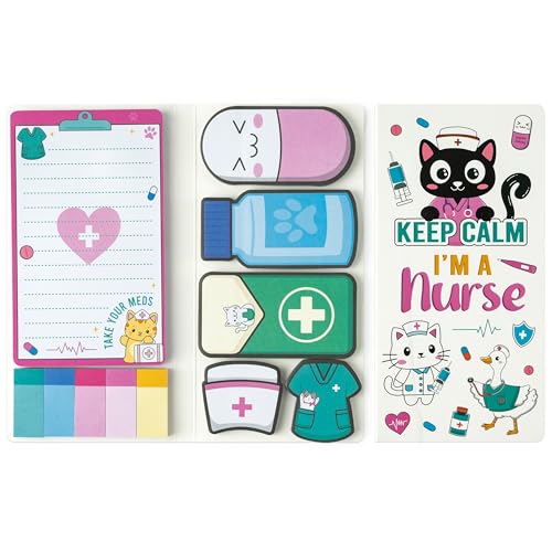 E1mity Lustiger Cartoon Haftnotizen-Set - 550 Blätter Cute Animal Nurse Aufkleber Büroklammern Nurse Anerkennungsgeschenk, Neuartige Pill Uniform Cap Geformt Notizblöcke für Kinder Home Office School E1mity Lustiger Cartoon Haftnotizen-Set - 550 Blätter Cute Animal Nurse Aufkleber Büroklammern Nurse Anerkennungsgeschenk, Neuartige Pill Uniform Cap Geformt Notizblöcke für Kinder Home Office School von E1mity