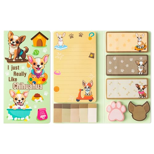 Niedlich Hund Chihuahua Haftnotizen Set - 550 Blätter Kawaii Dog geformte Papierclips Neuheit Selbstklebende Schreiben Memo Pads Hundeliebhaber Page Marker für Kinder Home Office Schulbedarf Geschenk Niedlich Hund Chihuahua Haftnotizen Set - 550 Blätter Kawaii Dog geformte Papierclips Neuheit Selbstklebende Schreiben Memo Pads Hundeliebhaber Page Marker für Kinder Home Office Schulbedarf Geschenk von E1mity