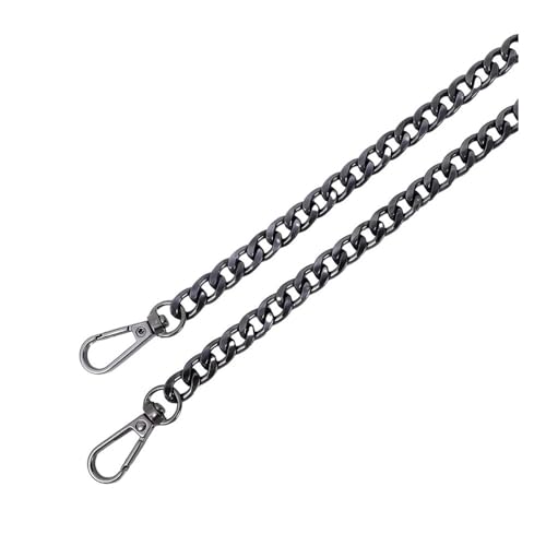 EACHY DAILY 120 cm Metall-Aluminium-Taschenkette, Ersatzteile, Zubehör für handgewebte Schultertasche, Handtasche, DIY, handgefertigt, abnehmbare Riemen (Gun Black) von EACHY DAILY