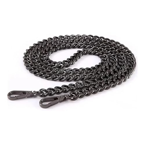 EACHY DAILY 120 cm Metall-Aluminium-Taschenkette, Ersatzteile, Zubehör für handgewebte Schultertasche, Handtasche, DIY, handgefertigt, abnehmbare Riemen (Gun Black) von EACHY DAILY