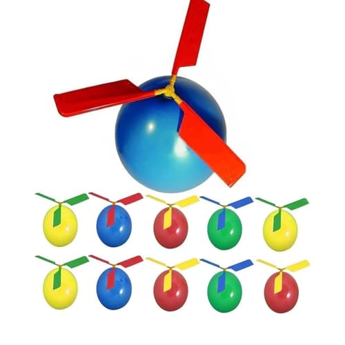 10 Stück Ballon Helikopter Spielzeug mit Pfeife, Luftballon Propeller Flugspielzeug Geschenk für Jungen und Mädchen von EAHAUCIR